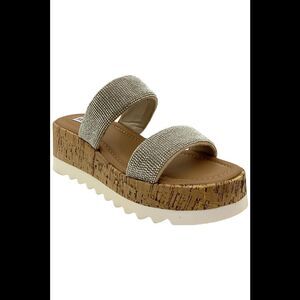 Steve Madden Women's Defuse Espadrille Wedge Sandal Rhinestone - Medium